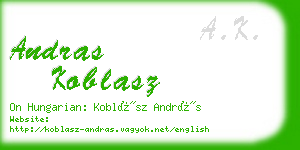 andras koblasz business card